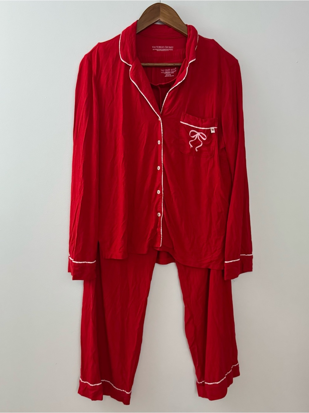 Victoria's Secret Red Piped Pajama Set Size S/M